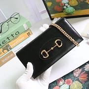 Gucci Horsebit 1955 Wallet With Chain Leather Black ‎621892 19x10x4cm - 1