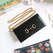 Gucci Horsebit 1955 Wallet With Chain Leather Black ‎621892 19x10x4cm - 4