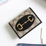 Gucci Horsebit 1955 Card Case Wallet Canvas Black ‎621887 11x8.5x3cm - 1
