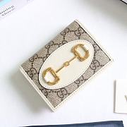 Gucci Horsebit 1955 Card Case Wallet Canvas White ‎621887 11x8.5x3cm - 1
