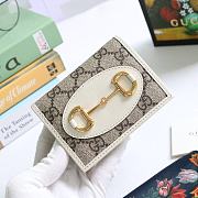 Gucci Horsebit 1955 Card Case Wallet Canvas White ‎621887 11x8.5x3cm - 2