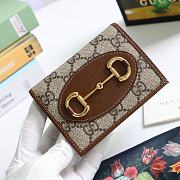 Gucci Horsebit 1955 Card Case Wallet Canvas Brown ‎621887 11x8.5x3cm - 4