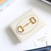 Gucci Horsebit 1955 Card Case Wallet Leather White ‎621887 11x8.5x3cm - 1