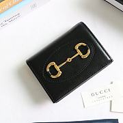 Gucci Horsebit 1955 Card Case Wallet Leather Black ‎621887 11x8.5x3cm - 1