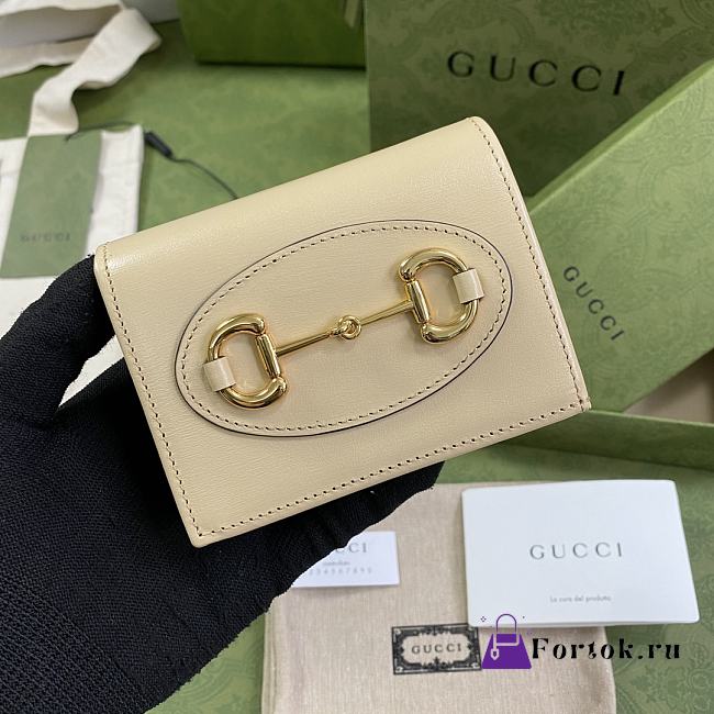 Gucci Horsebit 1955 Card Case Wallet Leather Cream ‎621887 11x8.5x3cm - 1