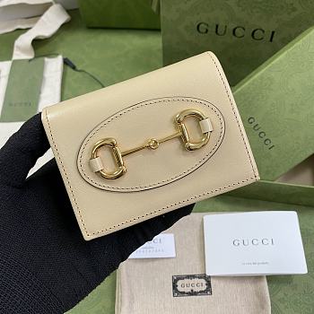 Gucci Horsebit 1955 Card Case Wallet Leather Cream ‎621887 11x8.5x3cm