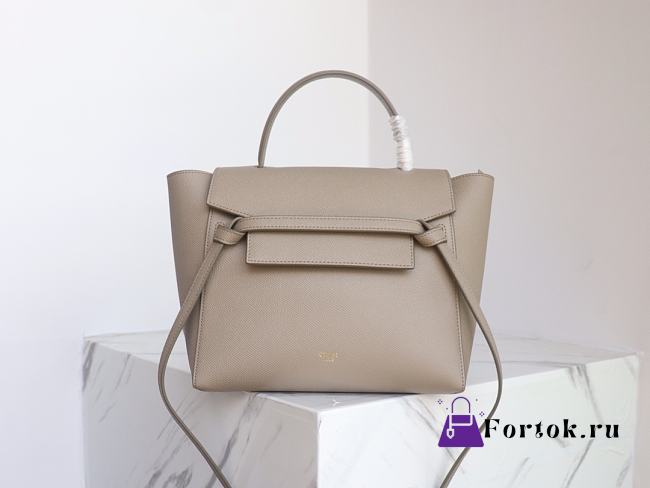 Celine Micro Belt Bag Grained Leather Light Taupe 189153 24×20×14cm - 1