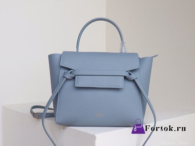 Celine Nano Belt Bag Grained Leather Sky Blue 189003 20×20×14cm - 1