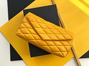 Ysl Sade Puffer Envelope Clutch Leather Yellow 6550041 38x19x11cm - 3