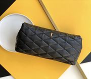 Ysl Sade Puffer Envelope Clutch Leather Black 6550041 38x19x11cm - 1
