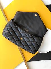 Ysl Sade Puffer Envelope Clutch Leather Black 6550041 38x19x11cm - 5