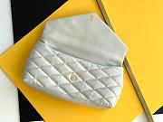 Ysl Sade Puffer Envelope Clutch Leather White 6550041 38x19x11cm - 4