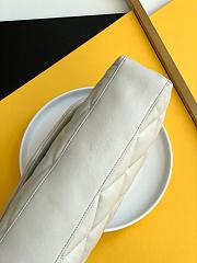 Ysl Sade Puffer Envelope Clutch Leather White 6550041 38x19x11cm - 2