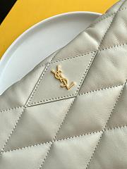 Ysl Sade Puffer Envelope Clutch Leather White 6550041 38x19x11cm - 3