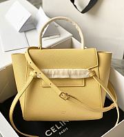 Celine Micro Belt Bag Grained Leather Light Yellow 189153 24×20×14cm - 1