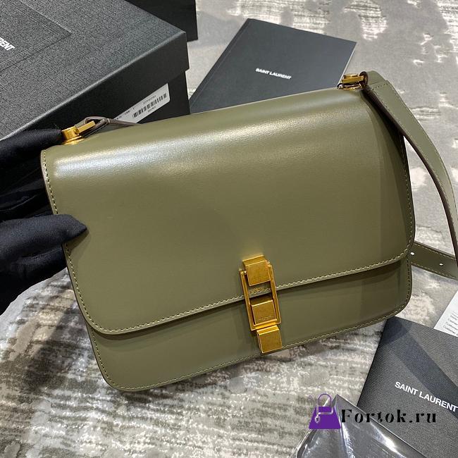 Ysl Le Carre Satchel In Box Olive Green 6332141 23x17.5x6.5cm - 1