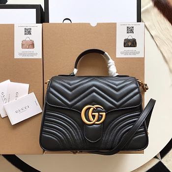 Gucci GG Marmont Small Top Handle Bag Black 27x19x10.5cm