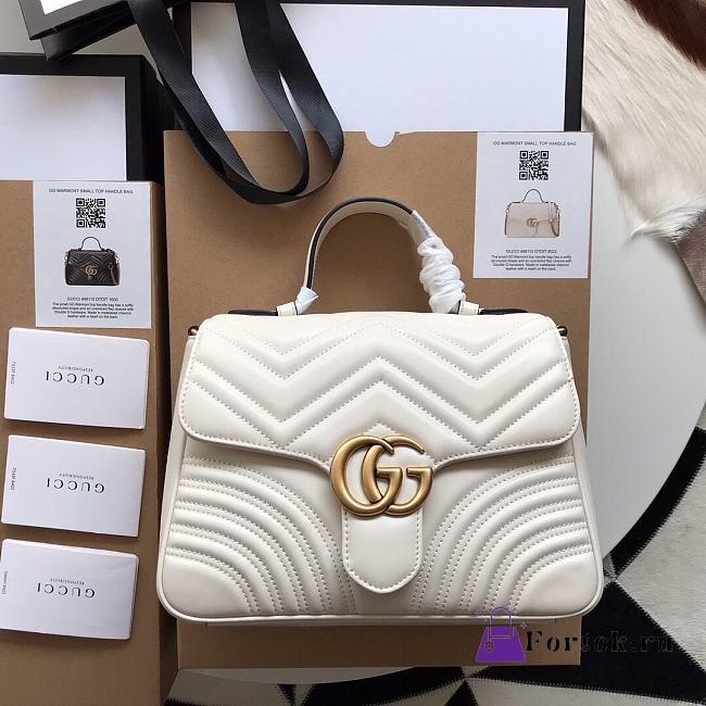 Gucci GG Marmont Small Top Handle Bag White 27x19x10.5cm - 1