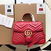 Gucci GG Marmont Small Top Handle Bag Red 27x19x10.5cm - 1