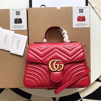 Gucci GG Marmont Small Top Handle Bag Red 27x19x10.5cm