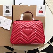 Gucci GG Marmont Small Top Handle Bag Red 27x19x10.5cm - 2
