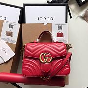 Gucci GG Marmont Mini Top Handle Bag Red ‎547260 21x15.5x8cm - 1