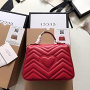 Gucci GG Marmont Mini Top Handle Bag Red ‎547260 21x15.5x8cm - 6