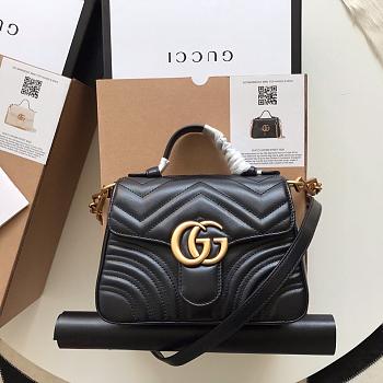 Gucci GG Marmont Mini Top Handle Bag Black ‎547260 21x15.5x8cm