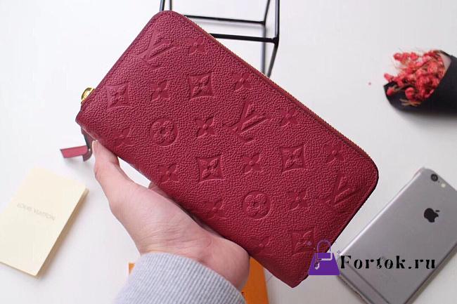 Louis Vuitton Zippy Wallet Monogram Leather Scarlet M63691 19.5x10cm - 1