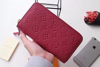 Louis Vuitton Zippy Wallet Monogram Leather Scarlet M63691 19.5x10cm