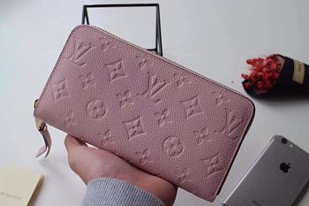 Louis Vuitton Zippy Wallet Monogram Leather Powder Pink M64090  19.5x10cm