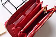Louis Vuitton Zippy Wallet Monogram Leather Red M64090 19.5x10cm - 5