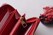 Louis Vuitton Zippy Wallet Monogram Leather Red M64090 19.5x10cm - 3