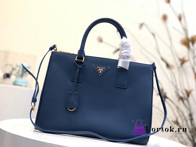 Prada Large Galleria Saffiano Leather Bag Navy 1BA274 32×24×14cm - 1