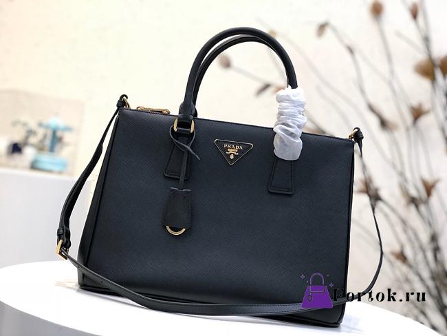 Prada Large Galleria Saffiano Leather Bag Black 1BA274 32×24×14cm - 1