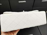 Chanel Flap Bag Silver-tone Metal Lampskin White A1113 30cm  - 5
