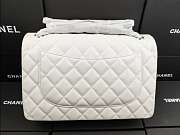 Chanel Flap Bag Silver-tone Metal Lampskin White A1113 30cm  - 2