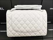Chanel Flap Bag Gold-tone Metal Lampskin White A1113 30cm  - 3