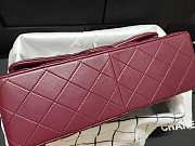 Chanel Flap Bag Silver-tone Metal Lampskin Burgundy A1113 30cm  - 3