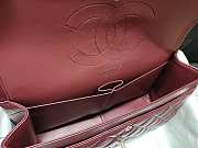 Chanel Flap Bag Silver-tone Metal Lampskin Burgundy A1113 30cm  - 4