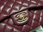 Chanel Flap Bag Gold-tone Metal Lampskin Burgundy A1113 30cm  - 5