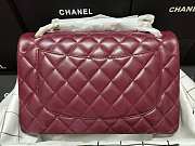 Chanel Flap Bag Gold-tone Metal Lampskin Burgundy A1113 30cm  - 3