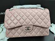 Chanel Flap Bag Silver-tone Metal Lampskin Light Pink A1113 30cm - 1