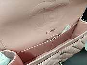 Chanel Flap Bag Silver-tone Metal Lampskin Light Pink A1113 30cm - 5