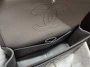 Chanel Flap Bag Silver-tone Metal Lampskin Gray A1113 30cm - 6
