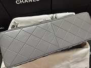 Chanel Flap Bag Silver-tone Metal Lampskin Gray A1113 30cm - 3
