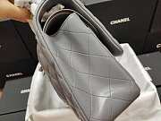 Chanel Flap Bag Silver-tone Metal Lampskin Gray A1113 30cm - 2
