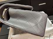 Chanel Flap Bag Gold-tone Metal Lampskin Gray A1113 30cm - 6
