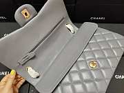 Chanel Flap Bag Gold-tone Metal Lampskin Gray A1113 30cm - 4
