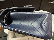 Chanel Flap Bag Silver-tone Metal Lampskin Navy A1113 30cm - 5